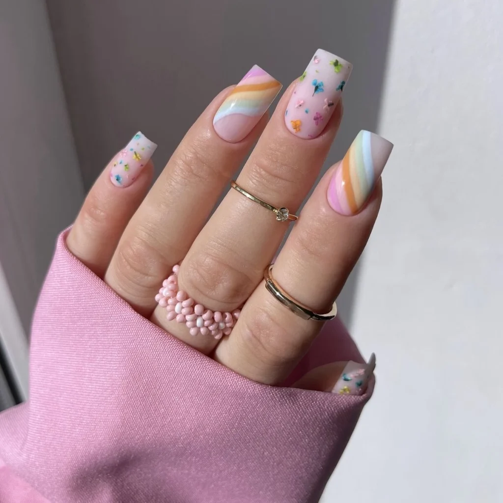 Pantone Colors Matching trends with Gel UV Hybrid shades - SEMILAC USA Blog Pastel multi-color nails