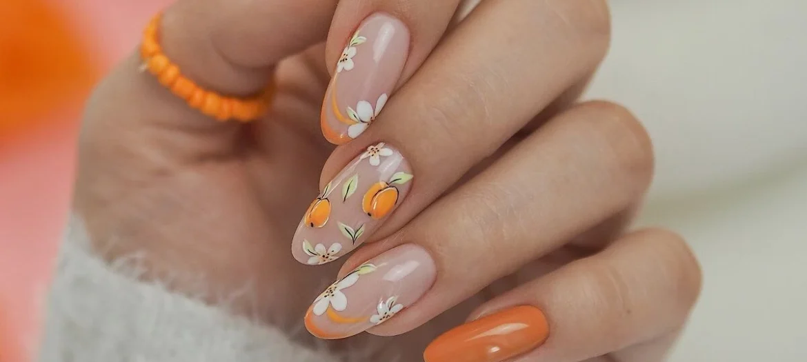 How to Paint Citrus Nails Lemon Orange Slices with Semilac UV Hybrid - SEMILAC USA Blog citrus nails