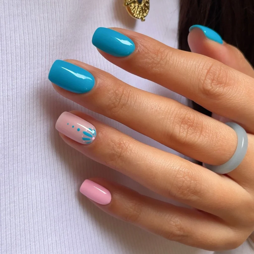 Sky Blue Nails Light Summer Blues with Semilac Hybrid Polish - SEMILAC USA Blog sky blue nails