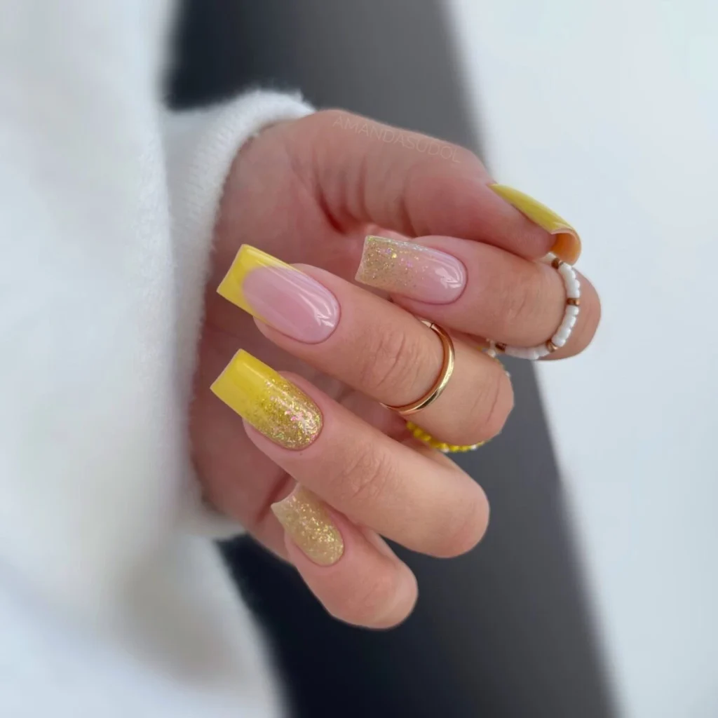 Sunny Yellow Nails bright Summer Manicure with Semilac Gel Nail Polish - SEMILAC USA Blog Sunny Yellow Nails